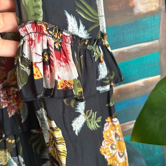 Twik by Simons Black Floral Long Sleeve Dress M - Picture 4 of 16